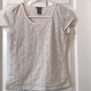 Ann Taylor cream lace top